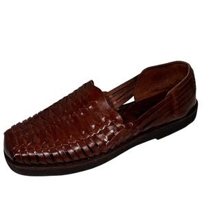 Sunsteps Barclay Hand Woven Leather Huarache Mens Size 9 Brown Slip On Loafer